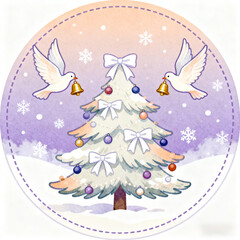 christmas card with christmas tree