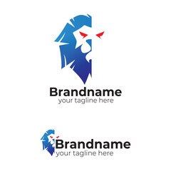 Shattered Abstract Beast Head Logo Vector: Dynamic Gaming Mascot, Gorilla or Lion Symbol for Esport and Powerful Team Branding