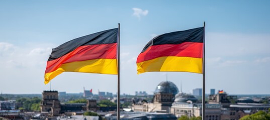 Waving Germany Flag Flag Pole