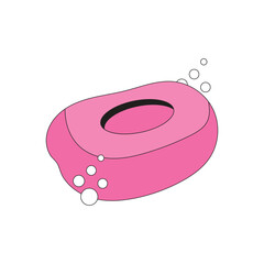 Pink soap element cartoon icon illustration