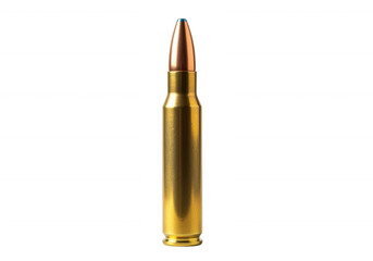 Golden bullet with blue tip isolated on a transparent background
