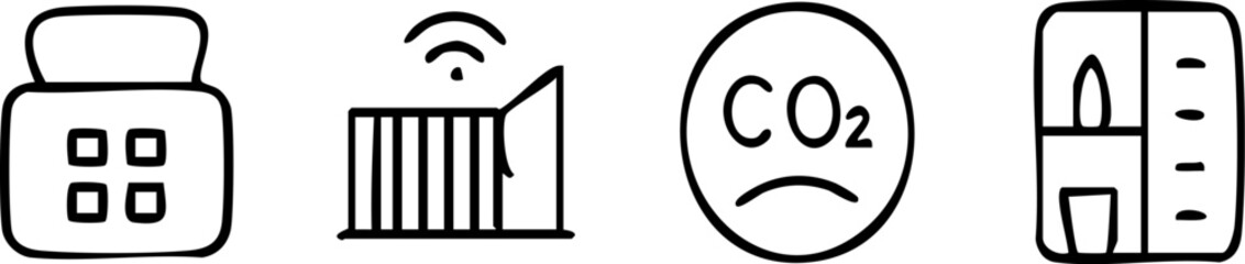 Obraz premium Smart Home Technology and Environmental Icons.