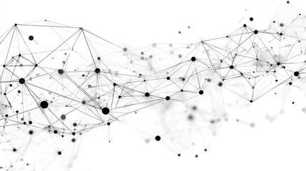 Abstract tech network connection dots. Digital technology and big data analysis background. White background with plexus lines. Geometric background with abstract mesh Stock Vector