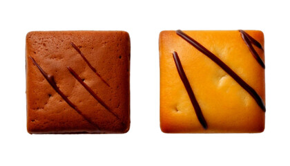 Homemade Marshmallow Rice Cereal Bars Collection, isolated on transparent background