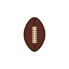 doodle of This image displays a stylized American football. It is an oval-shaped ball, predominantly dark brown, with a central seam featuring light beige or off-white laces