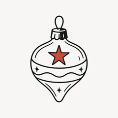 Obraz premium Vintage holiday ornament illustration.