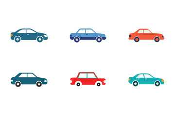 Colorful Cartoon Cars in a Grid Pattern Ready for Transportation and Design Projects Featuring Vector Automotive Illustration