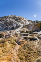 Mammoth Hot Springs, Yellowstone National Park , Wyoming. Hydrothermal System. calcium-carbonate waters. Terrace