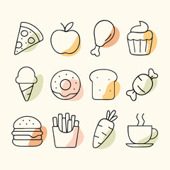Food line drawing Vector Illustration