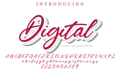 Digital - Elegant 3D Script Font with Handwritten Style for Modern Typography and Branding