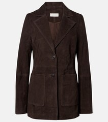 Elegant beige blazer designed for women's professional attire a white background