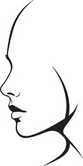 Minimalist profile of a woman's face