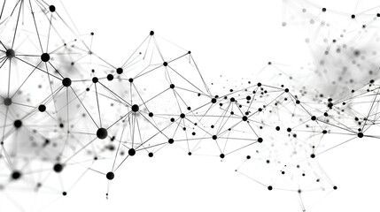 Abstract tech network connection dots. Digital technology and big data analysis background. White background with plexus lines. Geometric background with abstract mesh Stock Vector