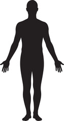 Human body silhouette standing open arms