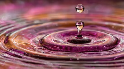 Droplets create vibrant, rippling water surface