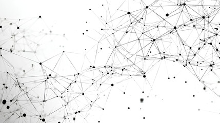 Abstract tech network connection dots. Digital technology and big data analysis background. White background with plexus lines. Geometric background with abstract mesh Stock Vector