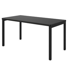 Black Rectangular Dining Table Modern Kitchen Office Table png transport background