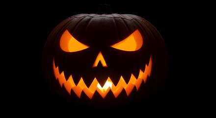 Fototapeta premium Minimal Halloween flat lay border on dark purple background, with pumpkins, spider web, and a single witch hat, clean central copy space