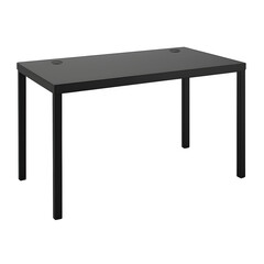 Black Office Desk Minimalist Computer Table Home Office Furniture png transport background
