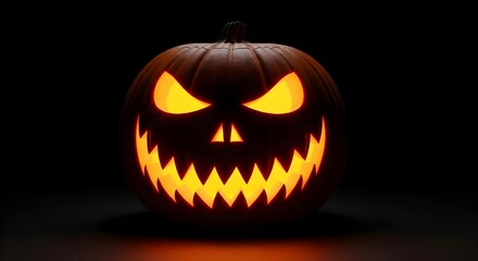 Fototapeta premium Minimal Halloween flat lay border on dark purple background, with pumpkins, spider web, and a single witch hat, clean central copy space