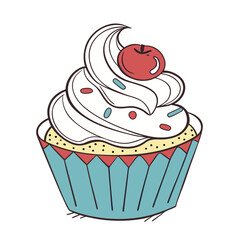 Colorful Dairy and Bakery Food Vector Set – Milk, Cheese, Butter, Yogurt, Bread, Croissant, Donut, Cupcake, Pancakes, Ice Cream Illustration
