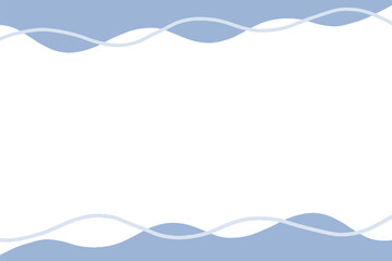 Blue and navy blue wavy and lines top and bottom frame background