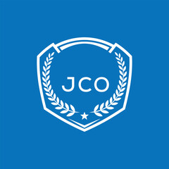 JCO Shield Logo Design JCO Minimal Laurel Wreath and Star Emblem for Sports Corporate JCO Club and Brand Ident.
