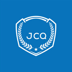 JCQ Shield Logo Design JCQ Minimal Laurel Wreath and Star Emblem for Sports Corporate JCQ Club and Brand Ident.
