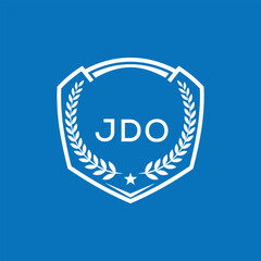 Fototapeta premium JDO Shield Logo Design JDO Minimal Laurel Wreath and Star Emblem for Sports Corporate JDO Club and Brand Ident. 
