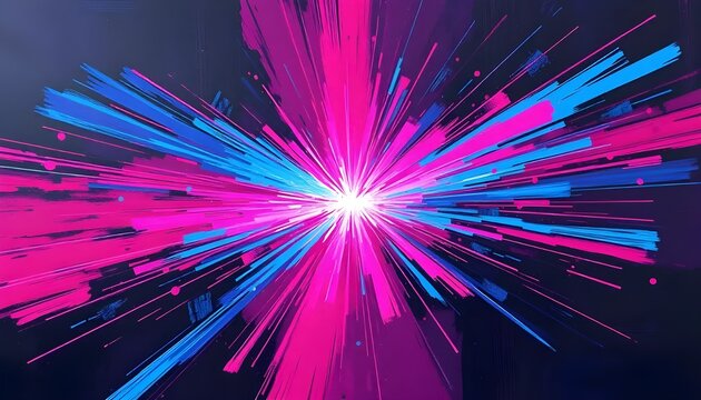 80s-Style Dry Brush Painting Neon Drag: A Textured