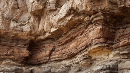 Layers of Time: A close-up perspective reveals the textured surface of a weathered rock formation, showcasing the Earth's ancient history through its intricate layers and natural textures.