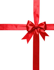 Red ribbon bow, gift wrapping