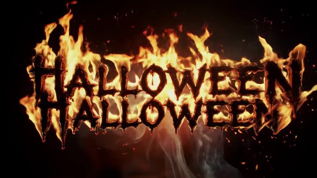 Spooky Halloween Animated Text on Fire for the Spookiest Holiday