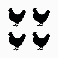 chicken silhouettes vector