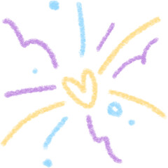 Simple Heart Firework Drawing, Minimal Romantic Celebration Graphic