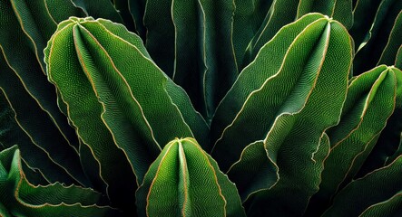 Close-up Cactus: A detailed, eye-level perspective captures the intricate textures and vivid green hues of a mature cactus, evoking the essence of resilience and the stark beauty of desert landscapes.