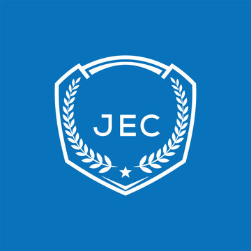 JEC Shield Logo Design JEC Minimal Laurel Wreath and Star Emblem for Sports Corporate JEC Club and Brand Ident.
