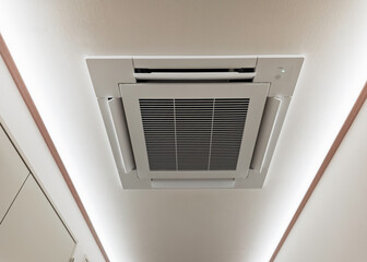 Air conditioner ceiling mounted cassette type Inverter technology Room interior temperature control