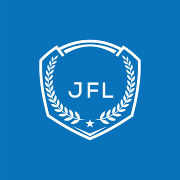 JFL Shield Logo Design JFL Minimal Laurel Wreath and Star Emblem for Sports Corporate JFL Club and Brand Ident.
