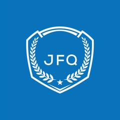 JFQ Shield Logo Design JFQ Minimal Laurel Wreath and Star Emblem for Sports Corporate JFQ Club and Brand Ident.
