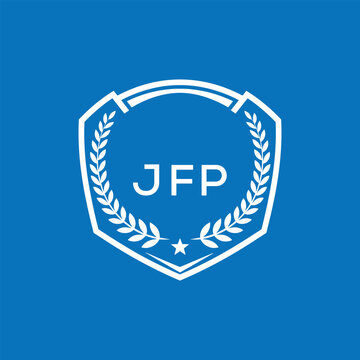 JFP Shield Logo Design JFP Minimal Laurel Wreath and Star Emblem for Sports Corporate JFP Club and Brand Ident.
