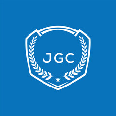 JGC Shield Logo Design JGC Minimal Laurel Wreath and Star Emblem for Sports Corporate JGC Club and Brand Ident.
