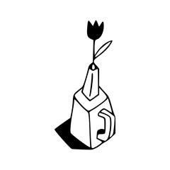 still life of a flower and geometric vase/jug doodle