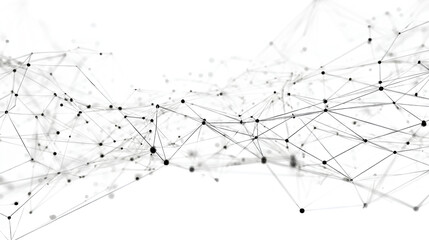 Abstract tech network connection dots. Digital technology and big data analysis background. White background with plexus lines. Geometric background with abstract mesh Stock Vector