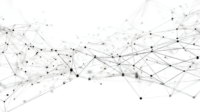 Abstract tech network connection dots. Digital technology and big data analysis background. White background with plexus lines. Geometric background with abstract mesh Stock Vector - Powered by Adobe