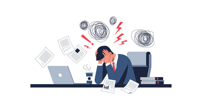 businessman stress.eps