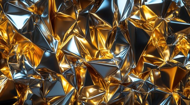 Crinkled gold & silver metallic foil