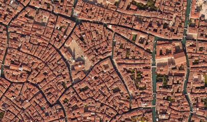 Venice, Italy: High-Resolution Aerial View of the Iconic Water City and Canal Network