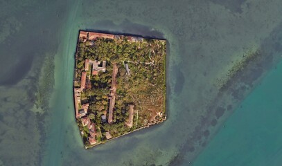 Venice, Italy: High-Resolution Aerial View of the Iconic Water City and Canal Network