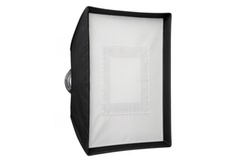Studio softbox rectangular lighting equipment on transparent background
